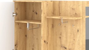 Předsíňová stěna Trio se zrcadlem 145 cm dub Artisan/bílá