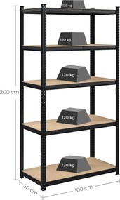 Veľkokapacitný regálový set (2 ks), čierny