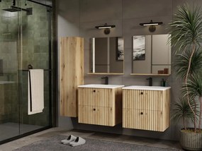 Závěsná koupelnová skříňka Ryfo 31 cm dub evoke