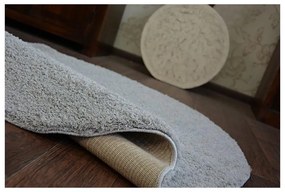 Luxusný kusový koberec Shaggy Azra šedý kruh 80cm