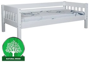 Posteľ Lucas 90x200 borovica morená biela