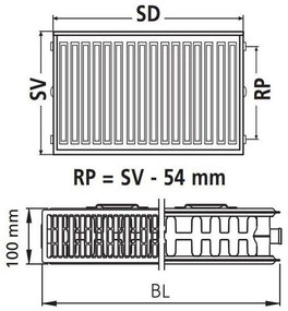 Kermi Therm Profil-Kompakt doskový radiátor 22 200 / 2000 FK0220202001NXK