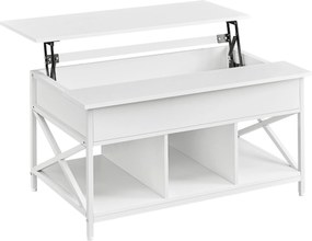 XXXLutz KONFERENČNÝ STOLÍK, biela, kov, kompozitné drevo, 100/60/48-62 cm Boxxx - Stolíky do obývačky - 002543049901