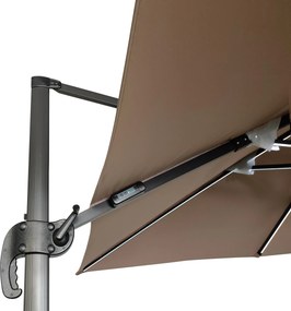 Záhradný slnečník Houseland Vexon s LED osvetlením 300x300 cm svetlohnedý
