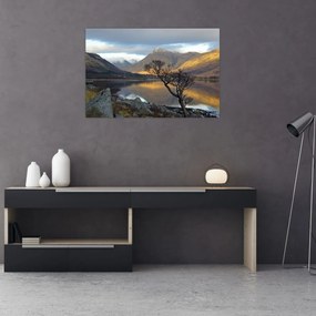 Obraz - Hory pri jazere (90x60 cm)