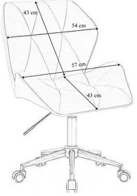 LuxuryForm DESIGN Stolička MILANO MAX VELUR na striebornej podstave s kolieskami - čierna