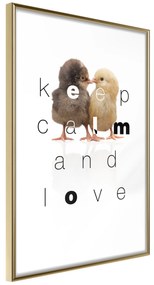 Artgeist Plagát - Keep Calm and Love [Poster] Veľkosť: 40x60, Verzia: Zlatý rám