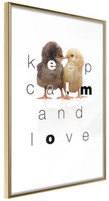 Artgeist Plagát - Keep Calm and Love [Poster] Veľkosť: 40x60, Verzia: Čierny rám s passe-partout