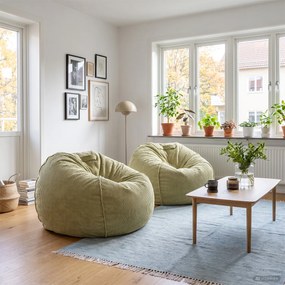 Sedací vak Nela s penovou výplňou – hrubý menčester | MOOD Farba MOOD: Biely