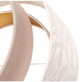 Závesné svietidlo Werona duo 7, 1x krémové/béžové textilné tienidlo so vzorom, w, g