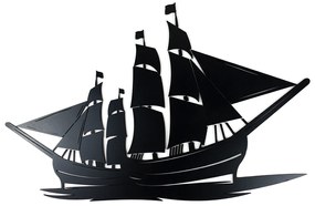 Veselá Stena Drevená nástenná dekorácia Čierna loď