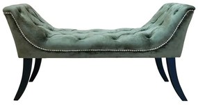Kondela Dizajnová lavica, olivovozelená Velvet látka/kaučukové drevo, 117 cm, HEMY