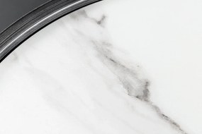Komoda REFLECTION 150cm 3D efekt antracit s keramickou mramorovou doskou biela