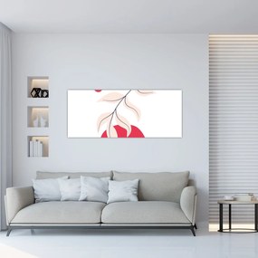 Obraz - Ružová florálna abstrakcia N⁰2 (120x50 cm)