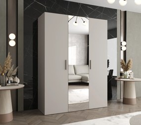 Šatníková skriňa 150 cm Borry 2 (kašmír + strieborná). Akcia -20%. Vlastná spoľahlivá doprava až k Vám domov. 1125820