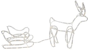 Vianočná stojaca lampa Sob so sánkami 116 cm vrátane LED s časovačom IP44 - Sori