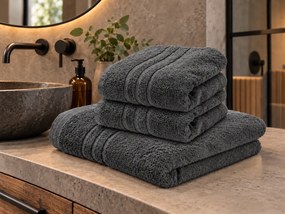 1x osuška COMFORT tmavosivá + 2x uterák COMFORT tmavosivý