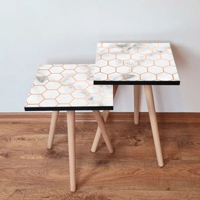 Odkladací stolík 2SHP White, 2 ks