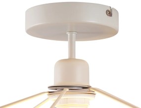 Japandi stropné svietidlo krémové s ľanovým tienidlom - Aisha