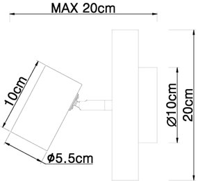 Globo 57913-1 - Nástenné bodové svietidlo HERTI 1xGU10/5W/230V drevo/kov