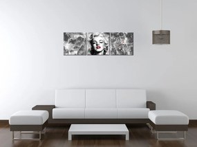 Gario Obraz s hodinami Elektrizujúca Marilyn Monroe - 3 dielny Rozmery: 90 x 30 cm