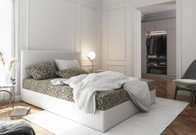 Čalúnená jednolôžková posteľ ELONA 2 - flowers 83/sioux čierna / pravá