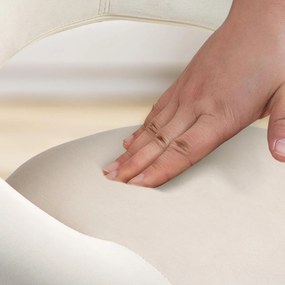 Barová stolička Olinda - zamat, čierny rám - krémová