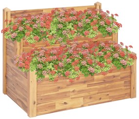 vidaXL 2-poschodový záhradný kvetináč 110x75x84 cm, akáciový masív