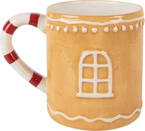 Keramický hrnček perníková chalúpka s viečkom - 13 * 10 * 15 cm / 350 ml
