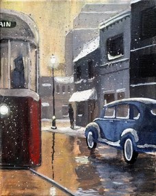 Ilustrácia Streetcar in the Rain, Dave Rheaume Artist