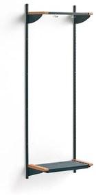 Vešiaková stena JEPPE s hornou policou, základná sekcia, 1790x600x310 mm, modrá/dub