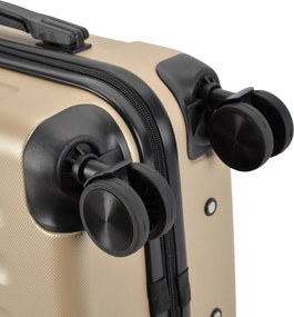 Kabínový kufor na 4 kolieskach 55x39x20cm farba šampanská