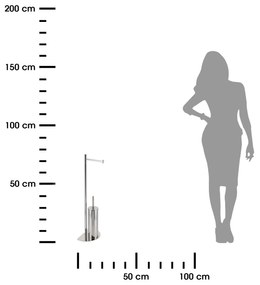 Stojan na toaletný papier a WC kefu Batu, chrómová