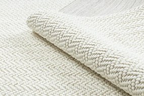 Koberec NANO FJ86B Jodelka, chevron biely