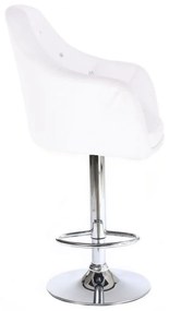 LuxuryForm DESIGN Barová stolička ROMA na striebornom tanieri - biela