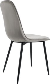 Sada 4 ks jedálenských stoličiek Maryam zamat - svetlosivá