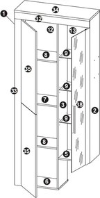 Obývacia stena Boom, dub sonoma, s osvetlením