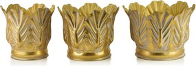 Sada 3 ks květináčů MARINA III zlatá