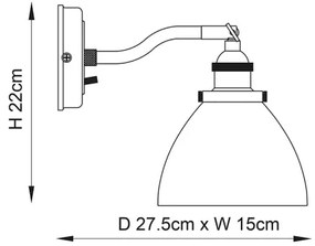 Endon 76334 - Nástenné bodové svietidlo HANSEN 1xE14/40W/230V medené