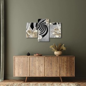 Obraz - 3D zlaté kvety (90x60 cm)