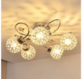 Prisadený luster SOPHIA 5xE27/15W/230V lesklý chróm/číra