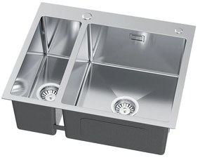 Erga HD, 1,5-komorový oceľový drez 610x510x210 mm s dávkovačom saponátu, oceľová, ERG-MLS-HD6151