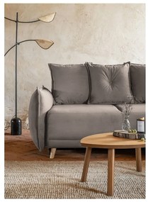 Svetlohnedá menčestrová rozkladacia rohová pohovka (variabilná) Lazy Lukka – Miuform