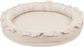 Ľanové hniezdo pre deti s volánom prírodné