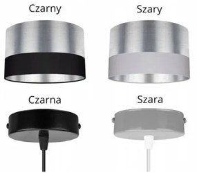 Moderná kovová závesná lampa zdobená látkou