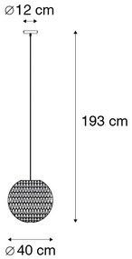 Retro závesné svietidlo biele 40 cm - Lina Ball 40
