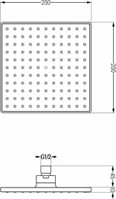 Mexen Uno DR45, podomietková sprchová zostava s dažďovou sprchou + Box, čierna, 71435DR45-70