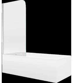 Mexen Cubik obdĺžniková vaňa 170 x 70 cm s obkladom a 1-krídlovou sprchovou zástenou 75 cm, transparentnéné, chrómová