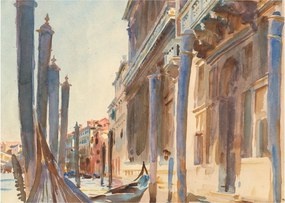 Obraz - John Singer Sargent, Gondola Moorings on the Grand Canal, reprodukcia (70x50 cm)