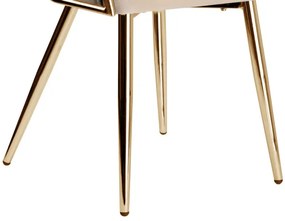 Jedálenská stolička COFTON zamatová, zlatá / béžová